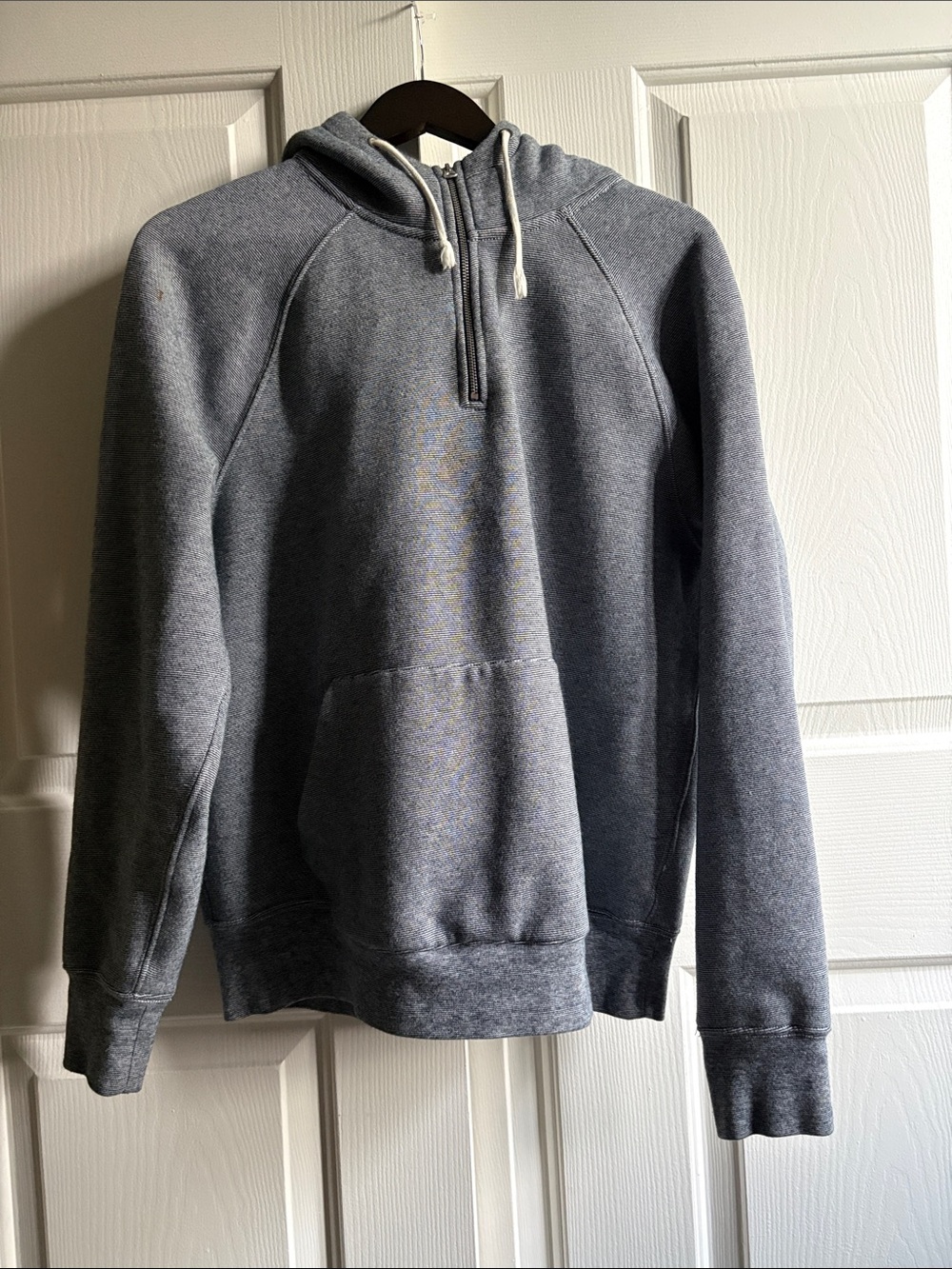 J. Crew Men's Heather Gray Half-Zip Hoodie Sweatshirt